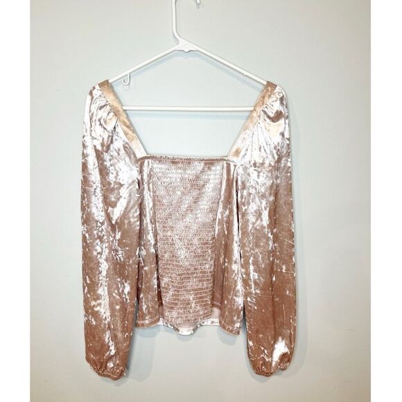 NEW Anthropologie jessima square neck crushed velvet top - Picture 3 of 5